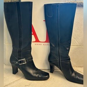 Anne Klein Black Leather Boots